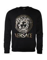 Versace Black Medusa Fleece Cotton Crew Neck Sweatshirt Sweater -   -  Versace.