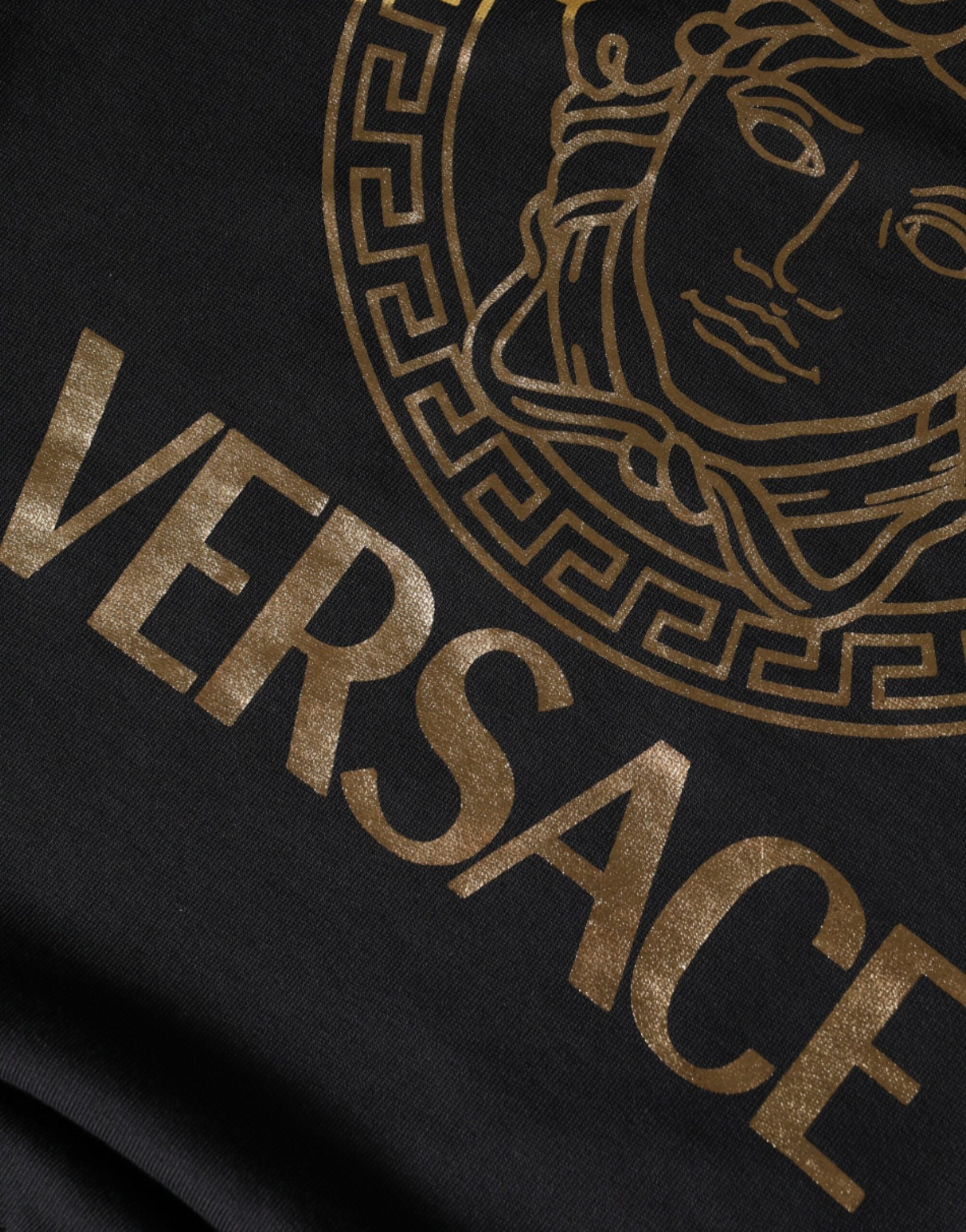 Versace Black Medusa Fleece Cotton Crew Neck Sweatshirt Sweater -   -  Versace. Versace Black Medusa Fleece Cotton Crew Neck Sweatshirt Sweater -   -  Versace.
