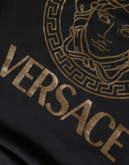 Versace Black Medusa Fleece Cotton Crew Neck Sweatshirt Sweater -   -  Versace.