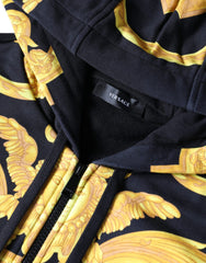 Versace Black Medusa Print Cotton Full Zip HoodieSweatshirt Sweater -   -  Versace.