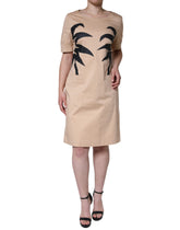 Moschino Beige Cotton Short Sleeve Knee Length Dress -   -  Moschino.