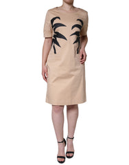 Moschino Beige Cotton Short Sleeve Knee Length Dress -   -  Moschino.