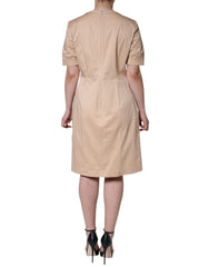 Moschino Beige Cotton Short Sleeve Knee Length Dress -   -  Moschino.