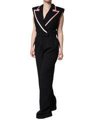 Dolce & Gabbana Black Wool Blend Sleeveless Jumpsuit Dress -   -  Dolce & Gabbana.