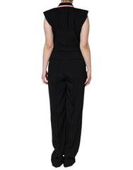 Dolce & Gabbana Black Wool Blend Sleeveless Jumpsuit Dress -   -  Dolce & Gabbana.