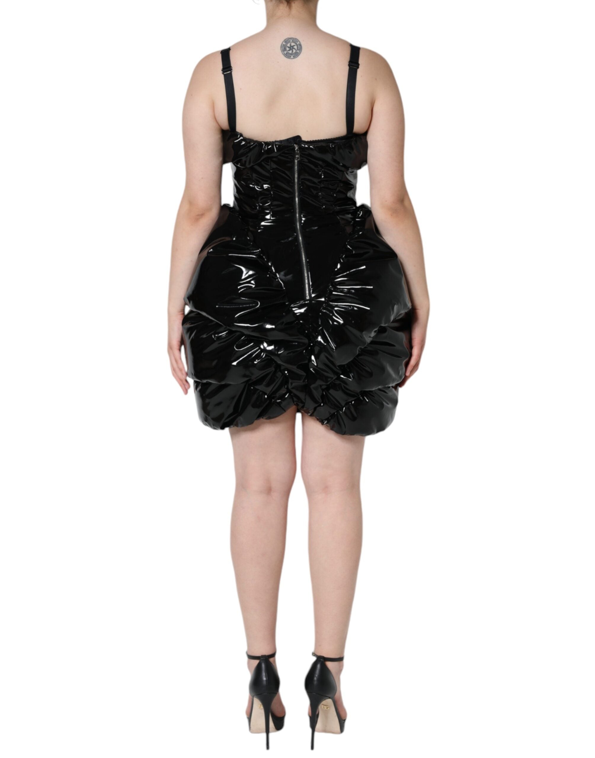 Dolce & Gabbana Black Polyester Ruched Coated Mini Dress -   -  Dolce & Gabbana. Dolce & Gabbana Black Polyester Ruched Coated Mini Dress -   -  Dolce & Gabbana.