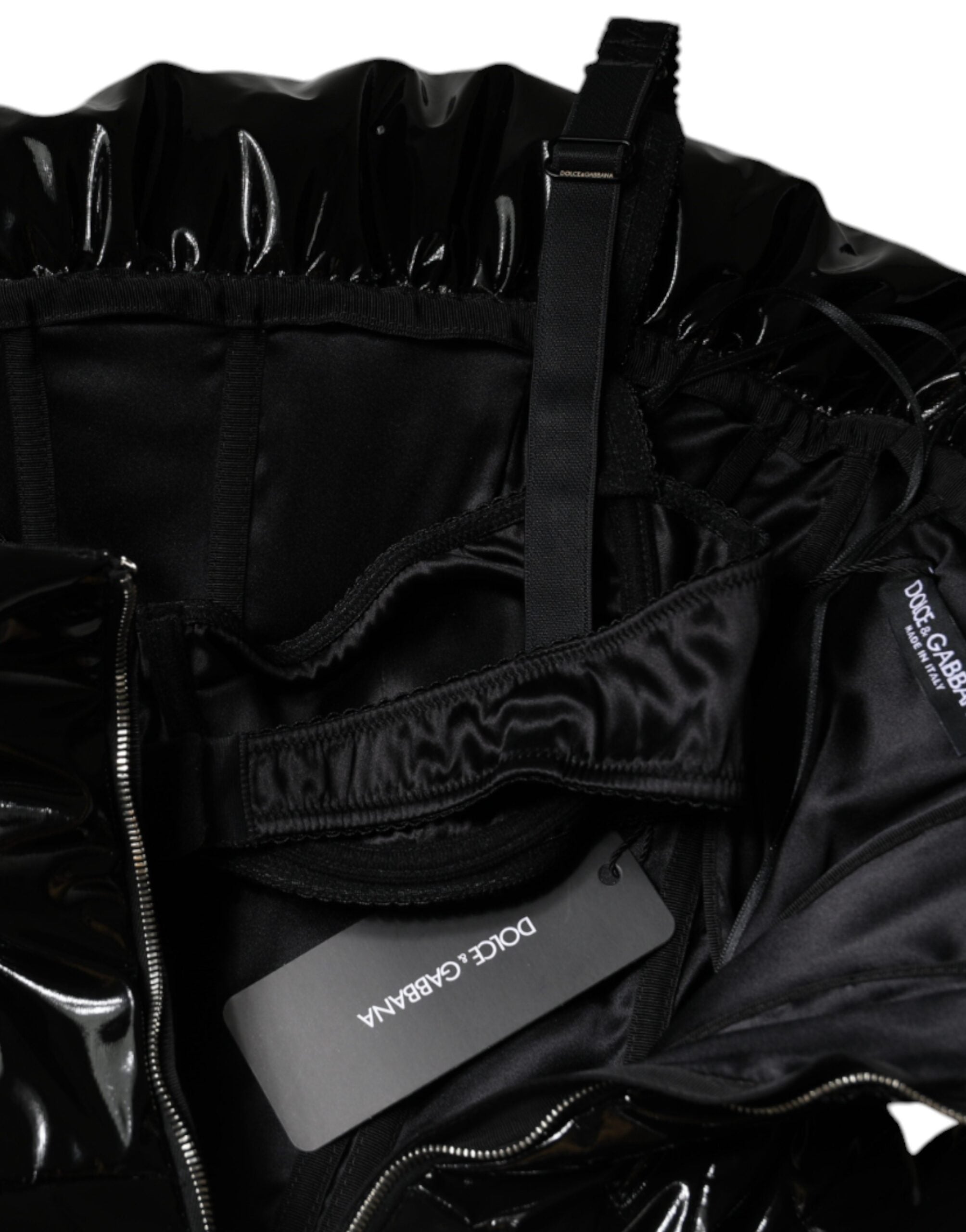 Dolce & Gabbana Black Polyester Ruched Coated Mini Dress -   -  Dolce & Gabbana. Dolce & Gabbana Black Polyester Ruched Coated Mini Dress -   -  Dolce & Gabbana.