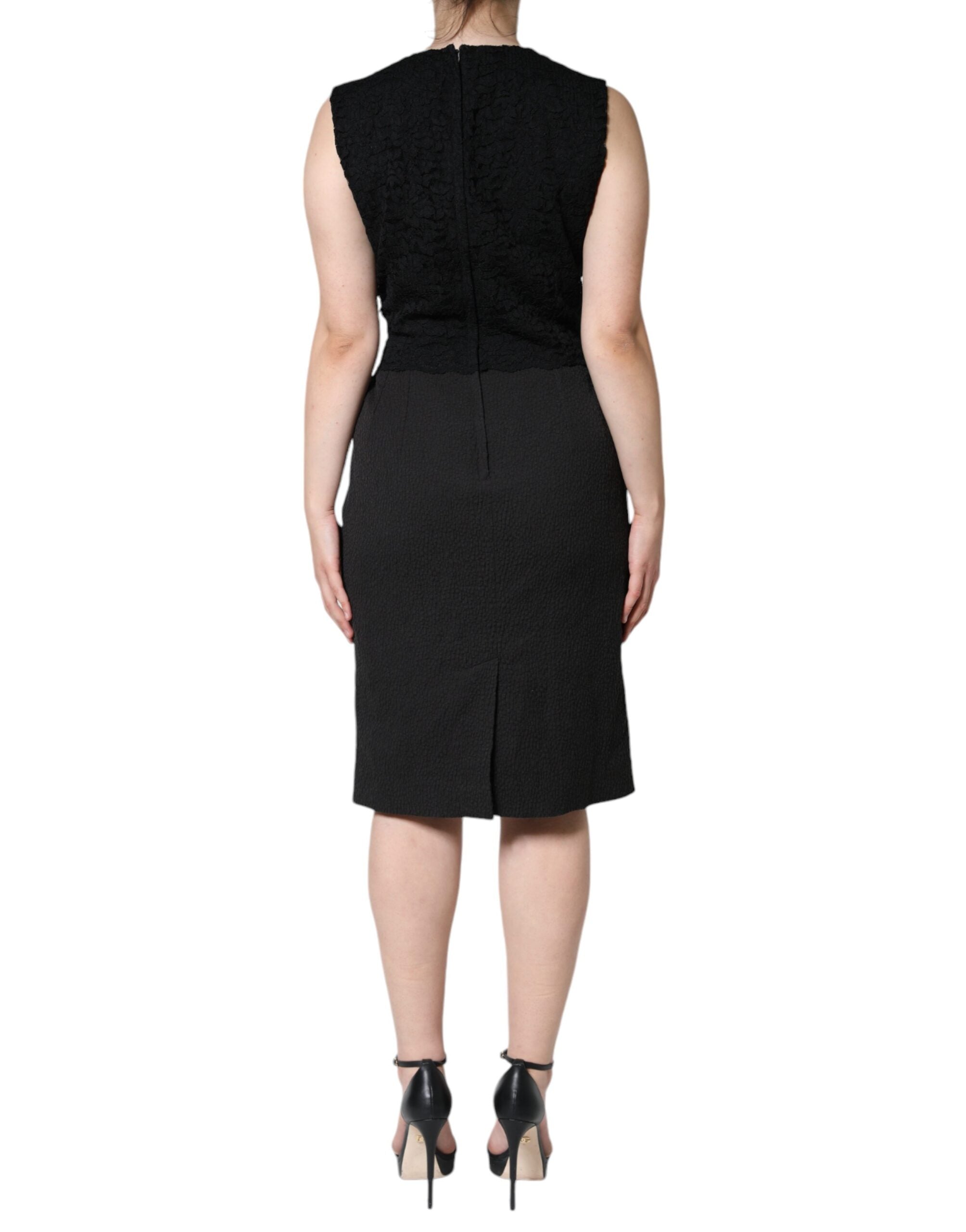 Dolce & Gabbana Black Cotton Sheath Knee Length Dress -   -  Dolce & Gabbana. Dolce & Gabbana Black Cotton Sheath Knee Length Dress -   -  Dolce & Gabbana.