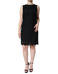 Dolce & Gabbana Black Floral Lace Sheath Sleeveless Mini Dress -   -  Dolce & Gabbana.