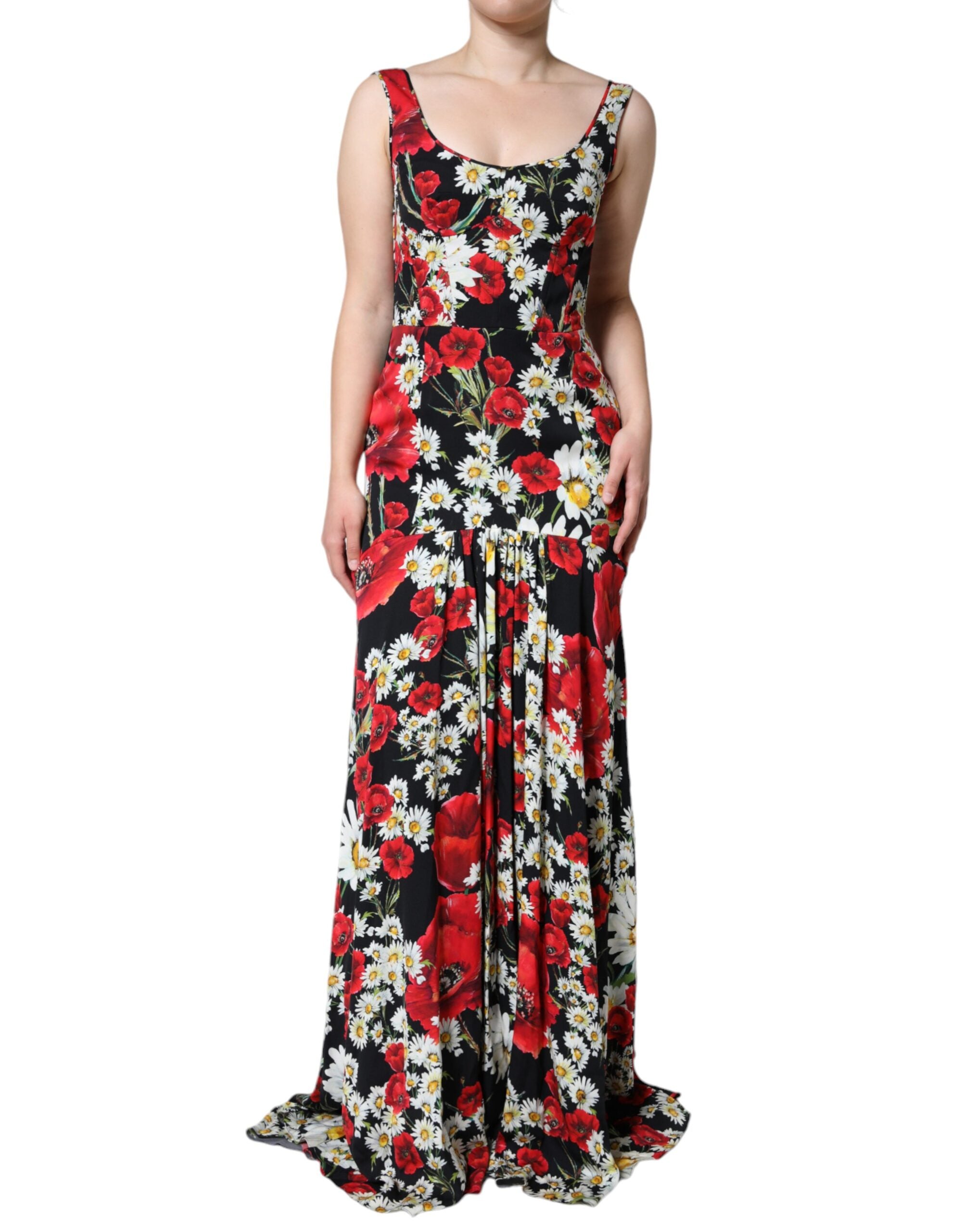 Dolce & Gabbana Black Floral Silk Sleeveless Long Gown Dress -   -  Dolce & Gabbana. Dolce & Gabbana Black Floral Silk Sleeveless Long Gown Dress -   -  Dolce & Gabbana.
