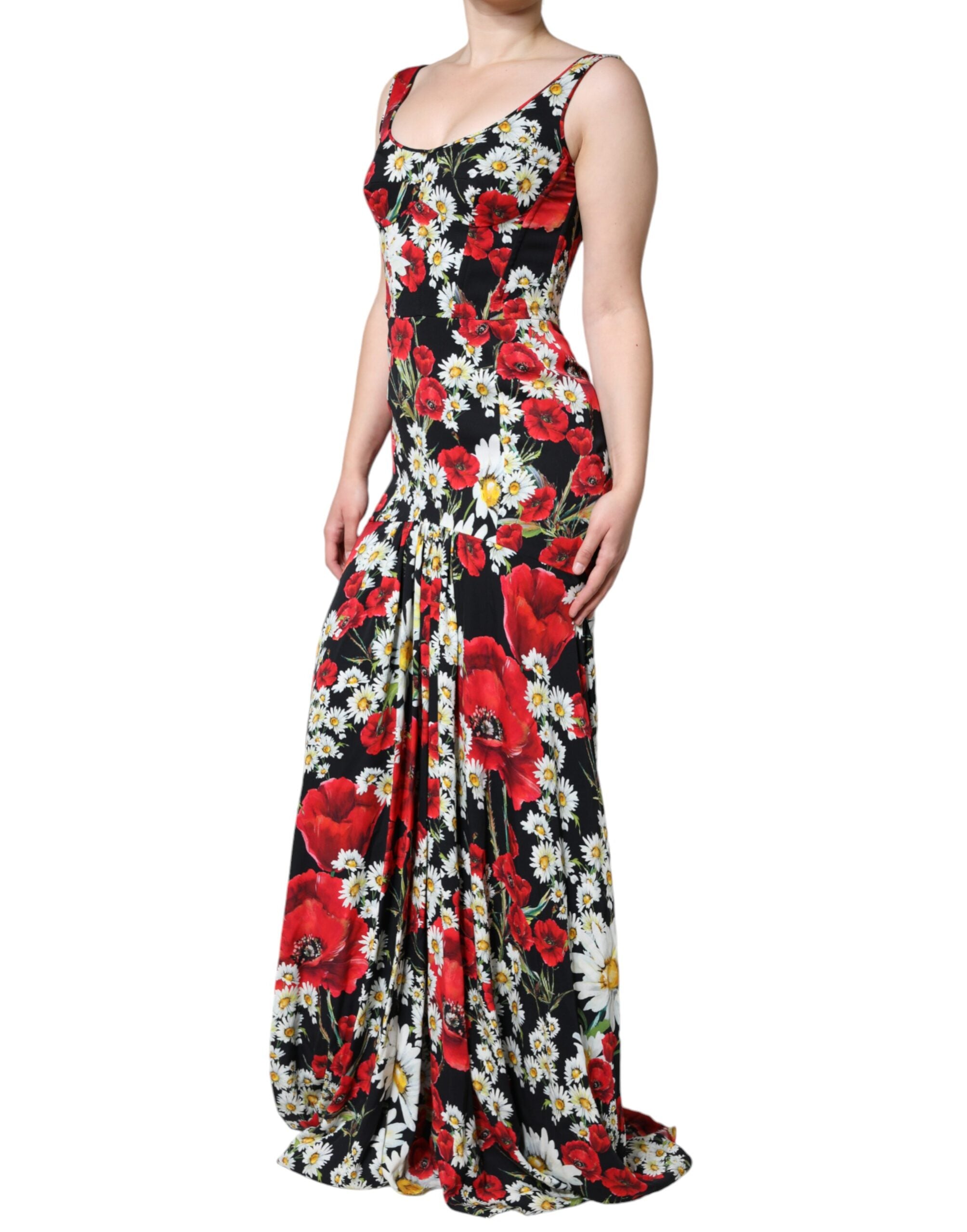 Dolce & Gabbana Black Floral Silk Sleeveless Long Gown Dress -   -  Dolce & Gabbana. Dolce & Gabbana Black Floral Silk Sleeveless Long Gown Dress -   -  Dolce & Gabbana.