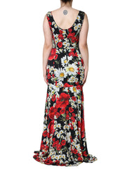 Dolce & Gabbana Black Floral Silk Sleeveless Long Gown Dress -   -  Dolce & Gabbana.