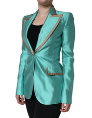 Dolce & Gabbana Metallic Green Single Breasted Blazer Jacket -   -  Dolce & Gabbana.