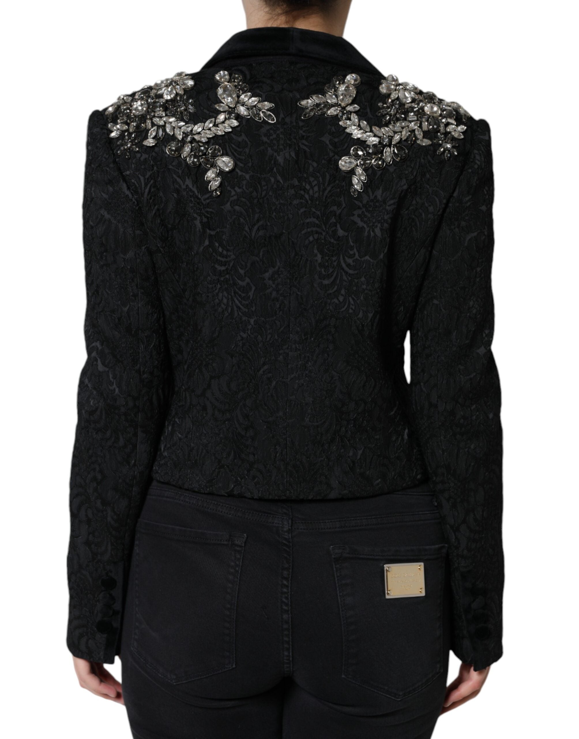 Dolce & Gabbana Black Jacquard Crystal Floral Jacket Blazer -   -  Dolce & Gabbana. Dolce & Gabbana Black Jacquard Crystal Floral Jacket Blazer -   -  Dolce & Gabbana.