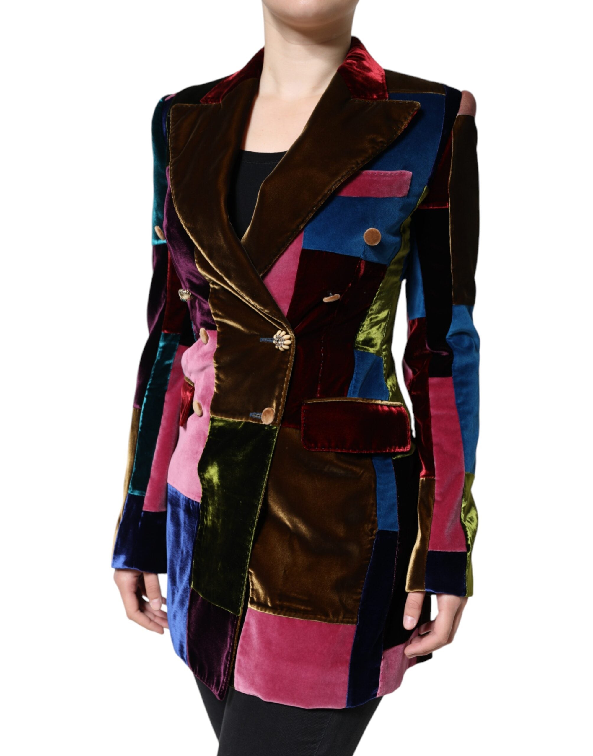 Dolce & Gabbana Multicolor Double Breasted Patchwork Blazer Jacket -   -  Dolce & Gabbana. Dolce & Gabbana Multicolor Double Breasted Patchwork Blazer Jacket -   -  Dolce & Gabbana.
