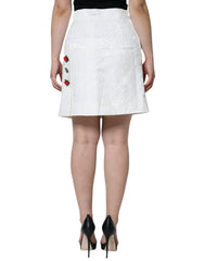 Dolce & Gabbana White Floral Brocade Embellished Mini Skirt -   -  Dolce & Gabbana.