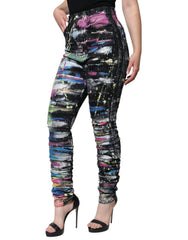 Dolce & Gabbana Multicolor Splatter Paint Cotton Skinny Denim Jeans -   -  Dolce & Gabbana.