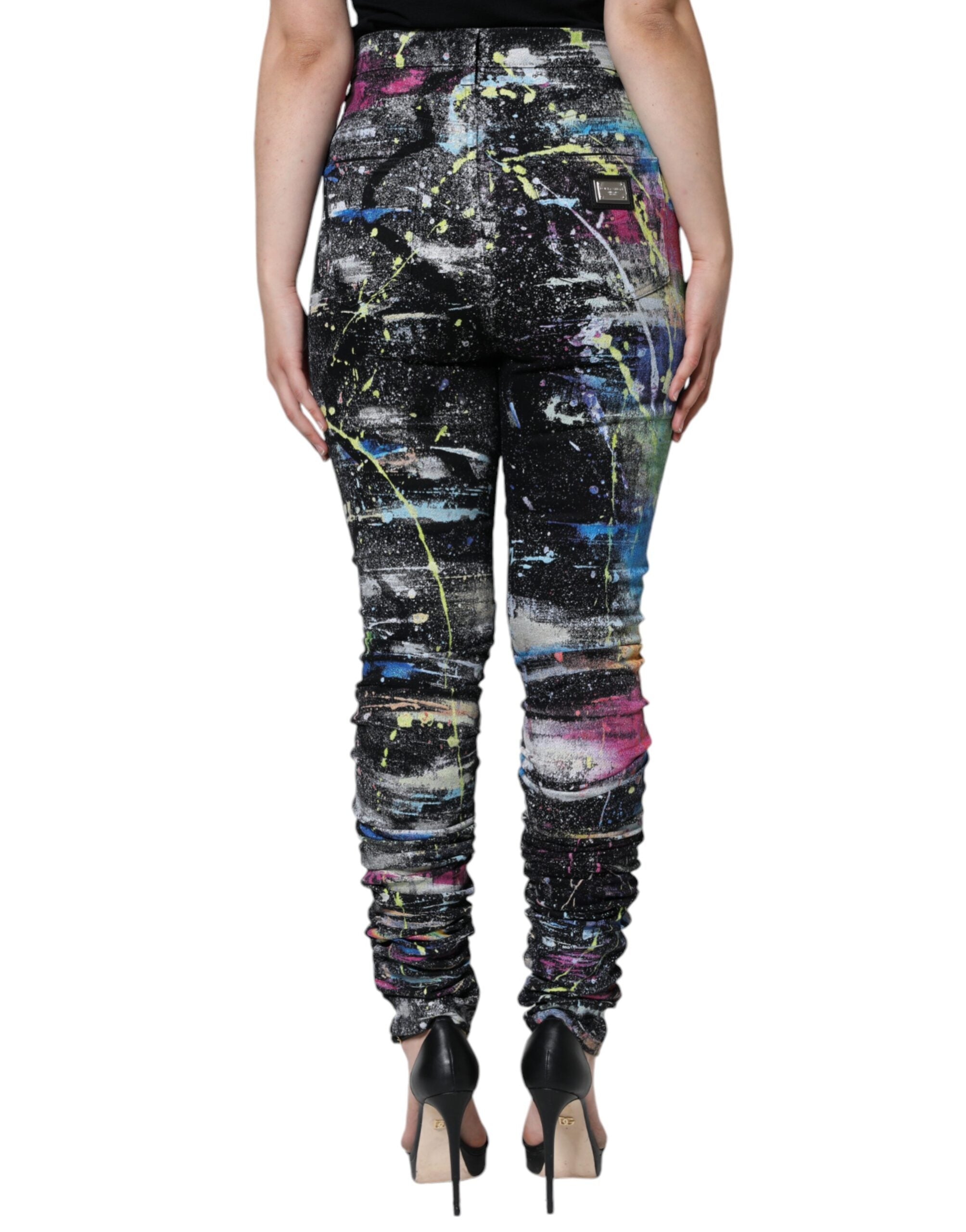 Dolce & Gabbana Multicolor Splatter Paint Cotton Skinny Denim Jeans -   -  Dolce & Gabbana. Dolce & Gabbana Multicolor Splatter Paint Cotton Skinny Denim Jeans -   -  Dolce & Gabbana.