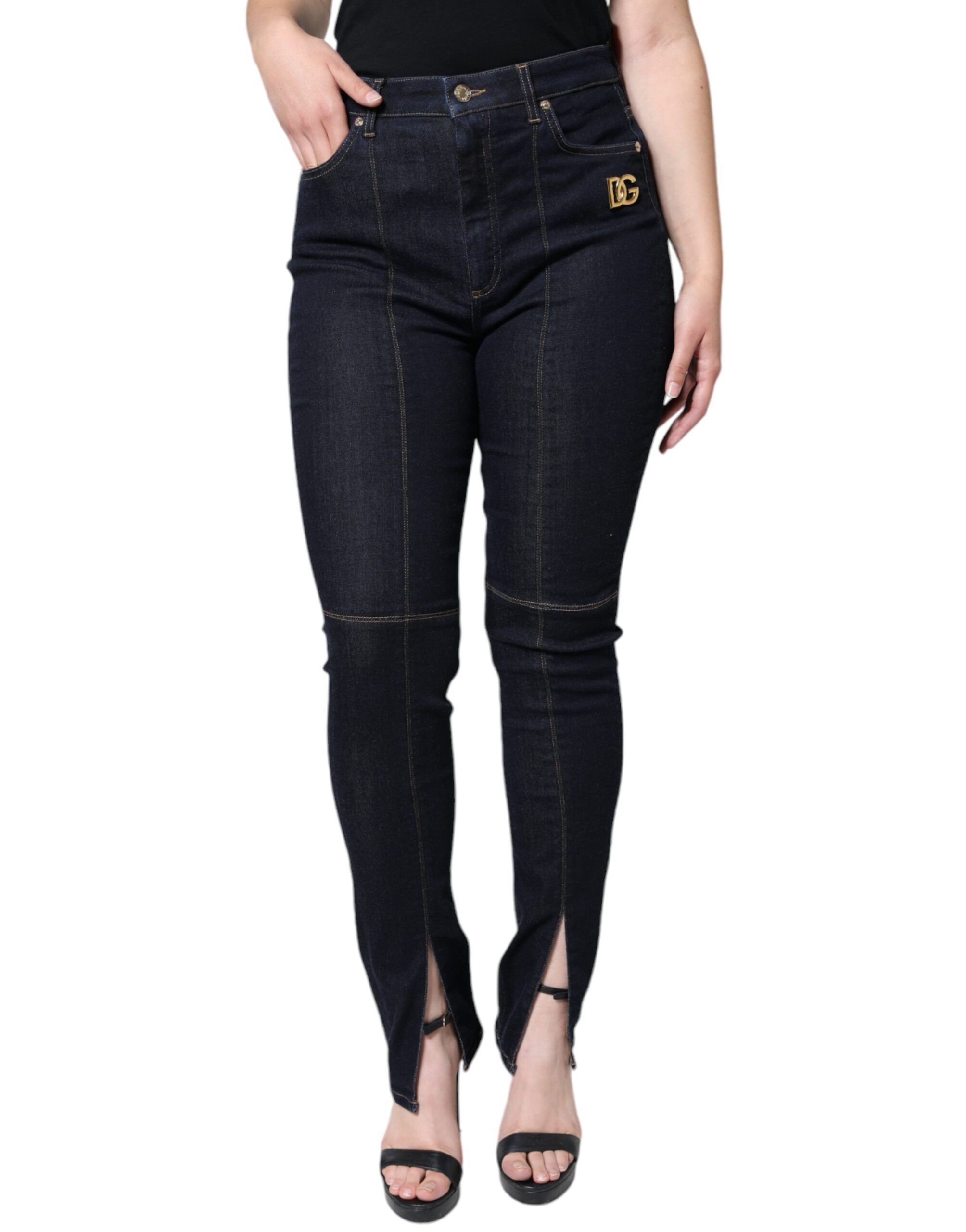 Dolce & Gabbana Black Cotton Blend Skinny Denim Jeans -   -  Dolce & Gabbana.