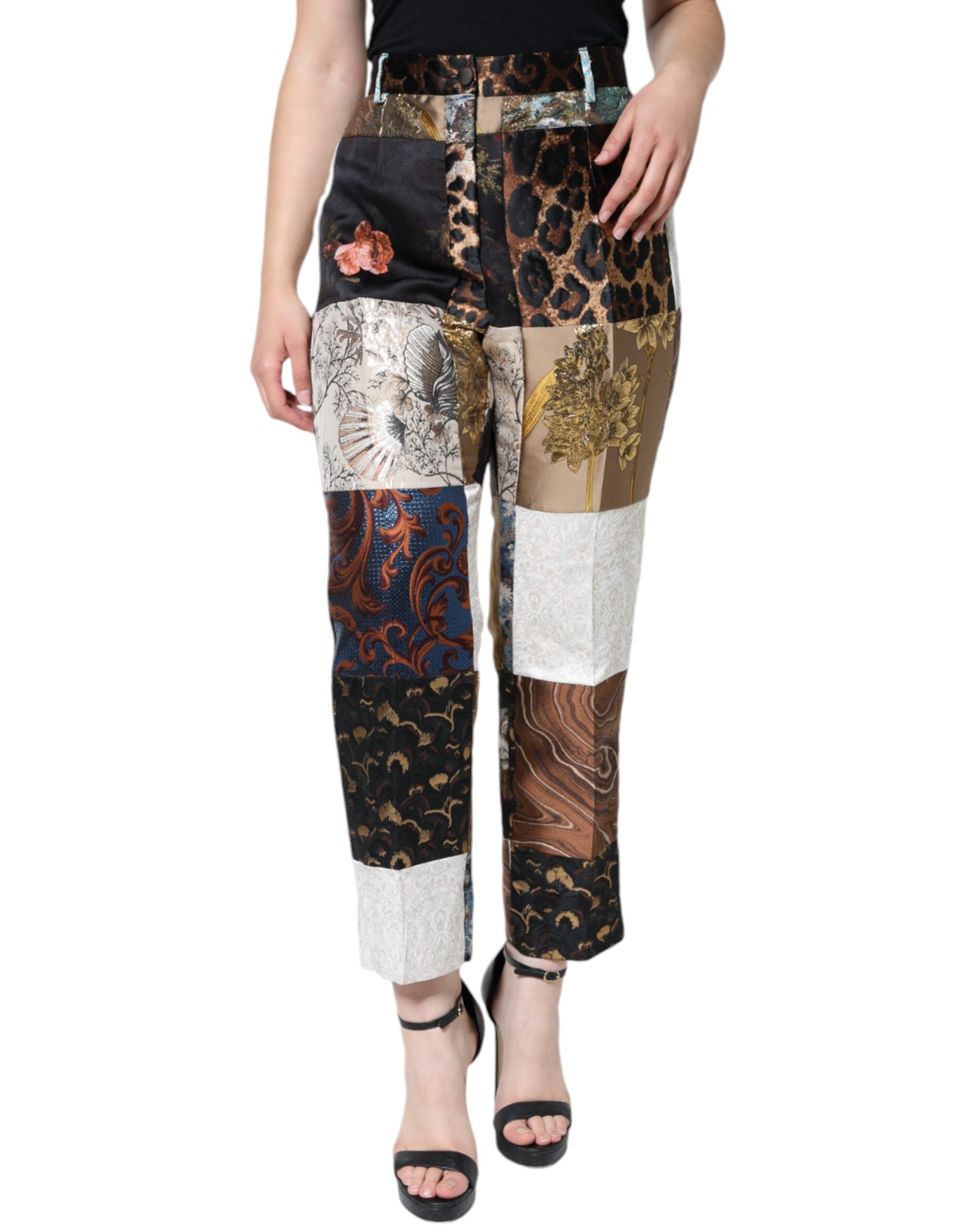 Dolce & Gabbana Multicolor Patchwork Jacquard High Waist Pants -   -  Dolce & Gabbana.