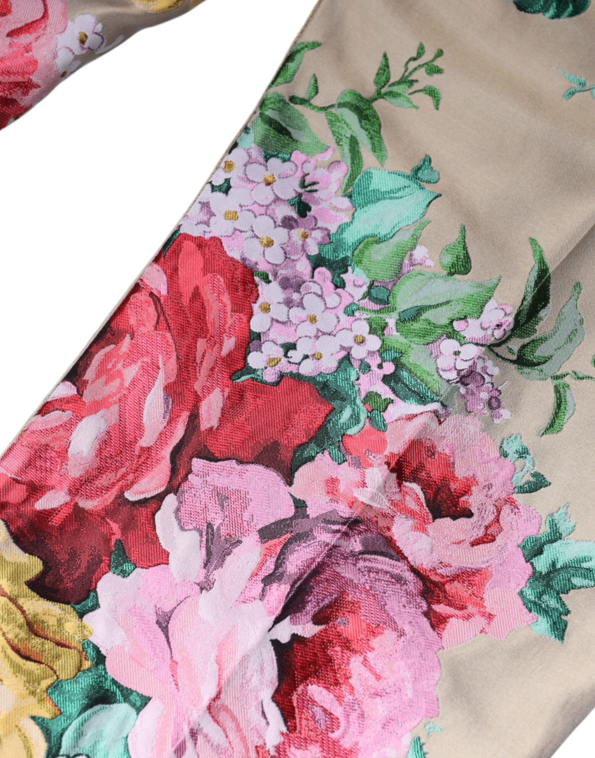 Dolce & Gabbana Beige Floral Jacquard High Waist Tapered Pants -   -  Dolce & Gabbana. Dolce & Gabbana Beige Floral Jacquard High Waist Tapered Pants -   -  Dolce & Gabbana.