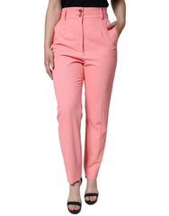 Dolce & Gabbana Rose Pink Polyester High Waist Tapered Pants -   -  Dolce & Gabbana.