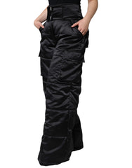 Dolce & Gabbana Black Quilted High Waist Women Boot Cut Pants -   -  Dolce & Gabbana.