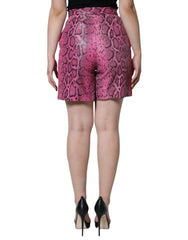 Dolce & Gabbana Pink Leather High Waist Hot Pants Shorts -   -  Dolce & Gabbana.