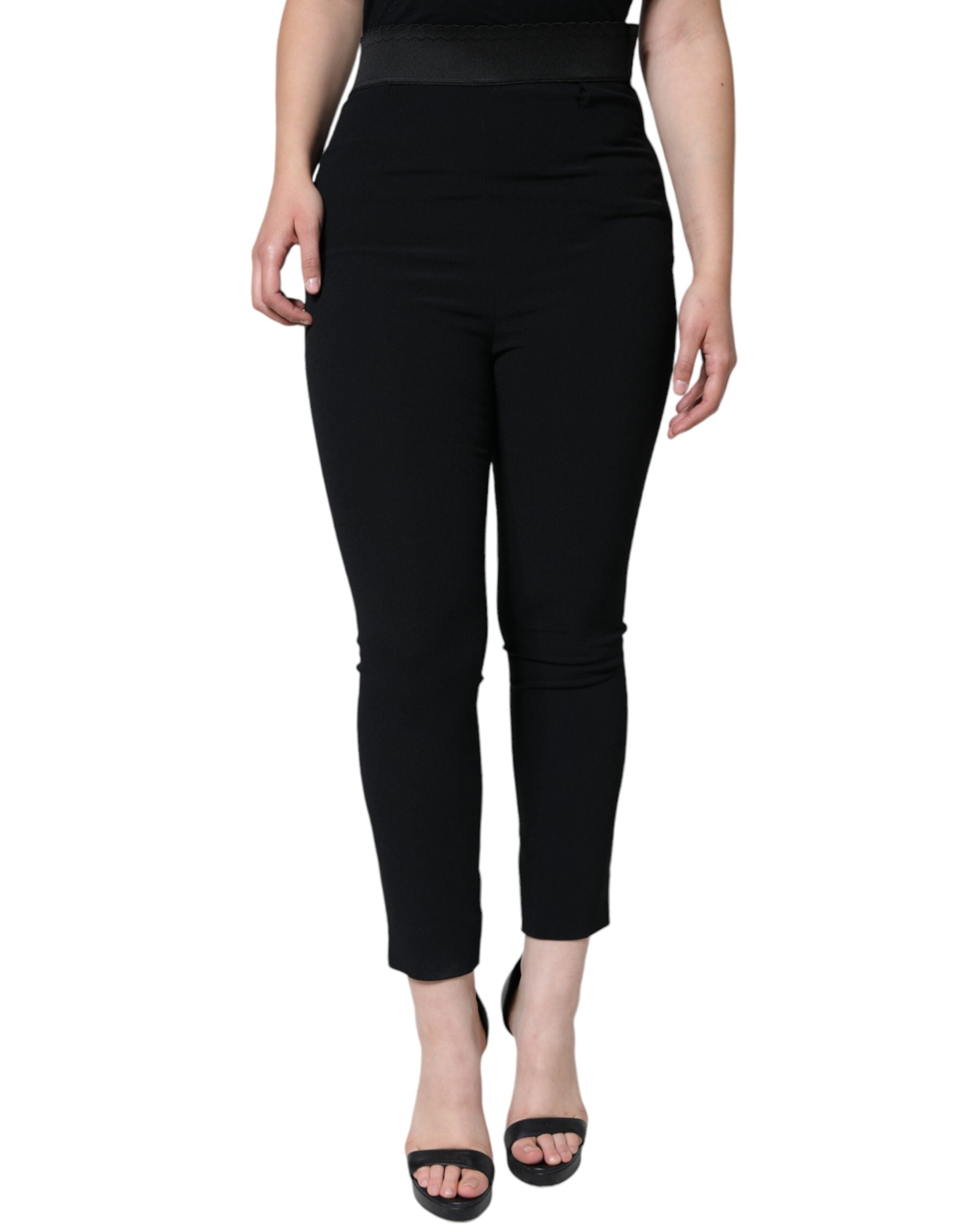 Dolce & Gabbana Black Viscose High Waist Tapered Pants -   -  Dolce & Gabbana.