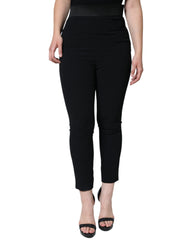 Dolce & Gabbana Black Viscose High Waist Tapered Pants -   -  Dolce & Gabbana.