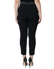 Dolce & Gabbana Black Viscose High Waist Tapered Pants -   -  Dolce & Gabbana.