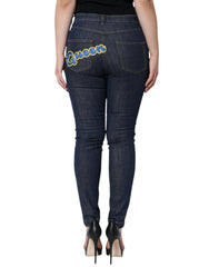 Dolce & Gabbana Dark Blue QUEEN Cotton Skinny Denim Jeans -   -  Dolce & Gabbana.