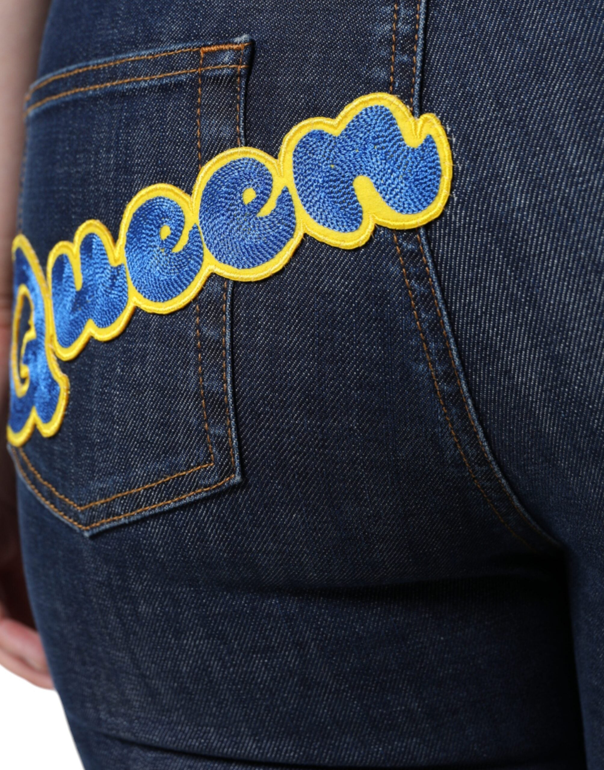 Dolce & Gabbana Dark Blue QUEEN Cotton Skinny Denim Jeans -   -  Dolce & Gabbana. Dolce & Gabbana Dark Blue QUEEN Cotton Skinny Denim Jeans -   -  Dolce & Gabbana.