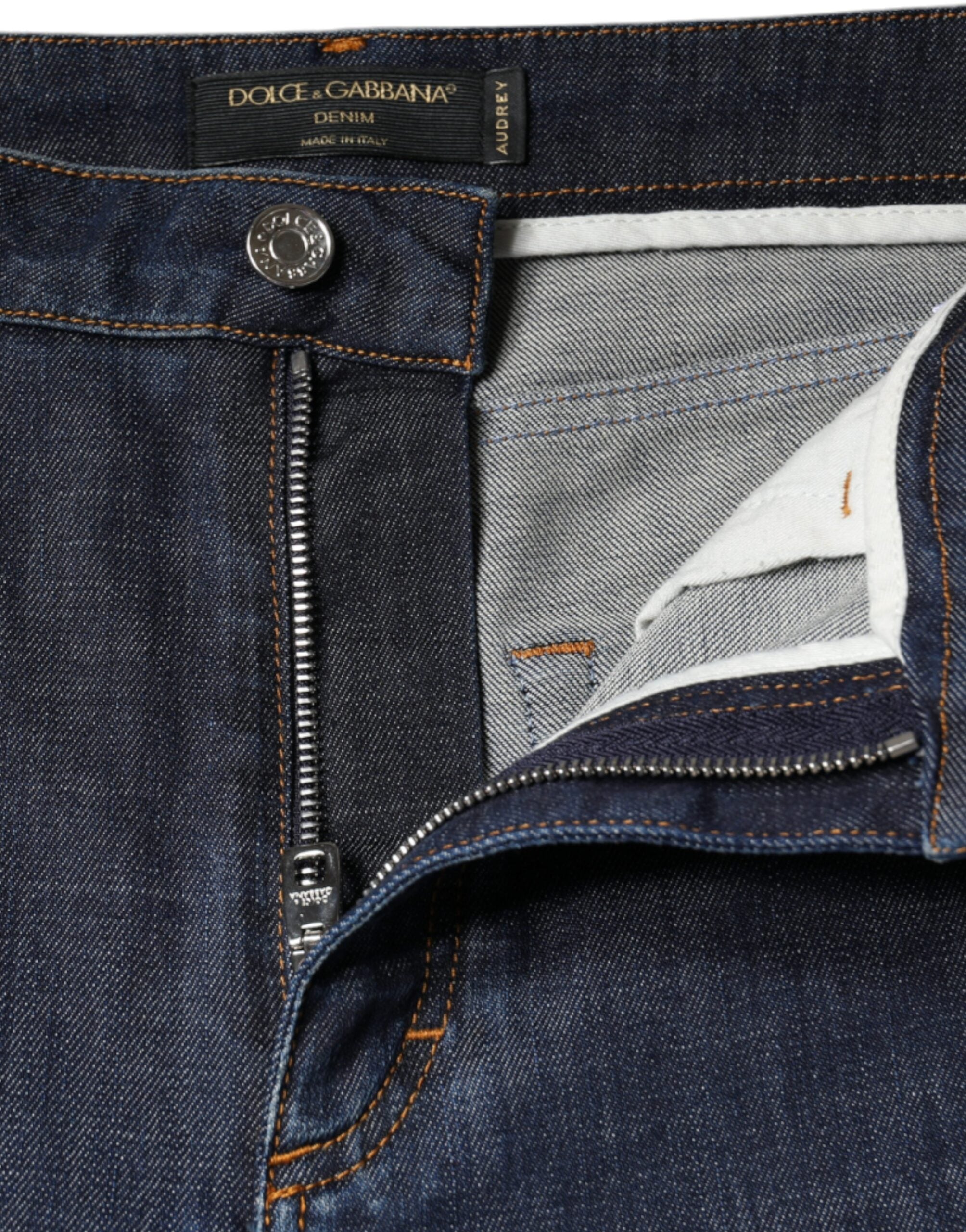 Dolce & Gabbana Dark Blue QUEEN Cotton Skinny Denim Jeans -   -  Dolce & Gabbana. Dolce & Gabbana Dark Blue QUEEN Cotton Skinny Denim Jeans -   -  Dolce & Gabbana.