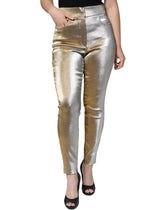 Dolce & Gabbana Metallic Gold High Waist Skinny Pants -   -  Dolce & Gabbana.