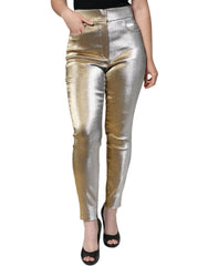 Dolce & Gabbana Metallic Gold High Waist Skinny Pants -   -  Dolce & Gabbana.