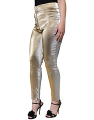 Dolce & Gabbana Metallic Gold High Waist Skinny Pants -   -  Dolce & Gabbana.