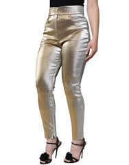 Dolce & Gabbana Metallic Gold High Waist Skinny Pants -   -  Dolce & Gabbana.
