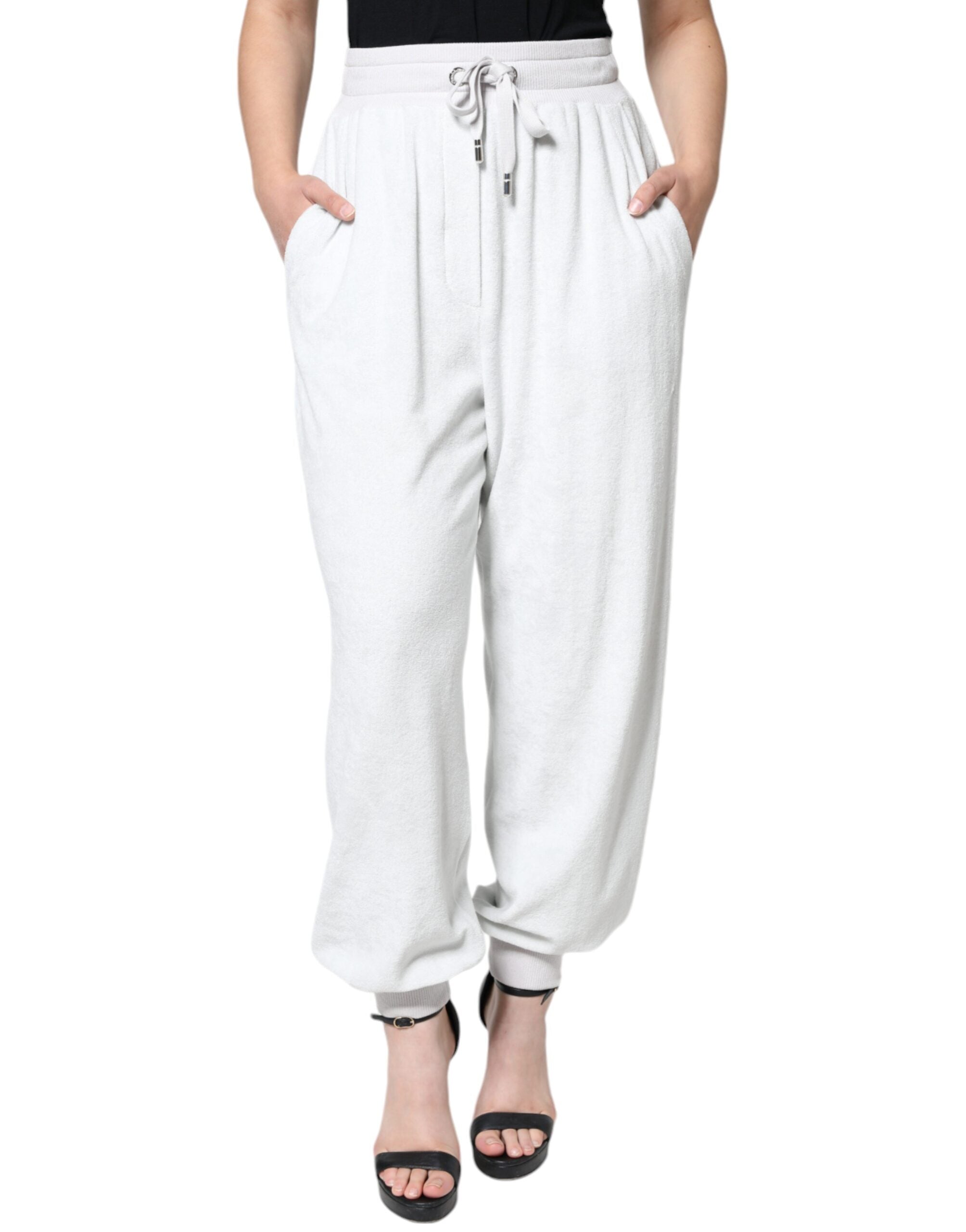 Dolce & Gabbana White Nylon Jogger Sweatpants Pants -   -  Dolce & Gabbana.
