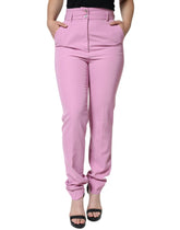 Dolce & Gabbana Pink Polyester High Waist Women Tapered Pants -   -  Dolce & Gabbana.