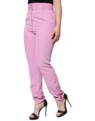 Dolce & Gabbana Pink Polyester High Waist Women Tapered Pants -   -  Dolce & Gabbana.