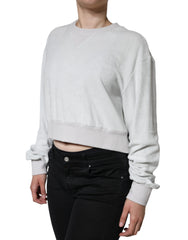 Dolce & Gabbana White Nylon Stretch Crew Neck Pullover Sweater -   -  Dolce & Gabbana.