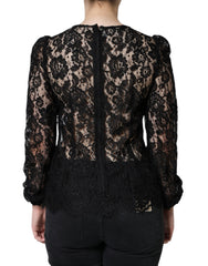 Dolce & Gabbana Black Floral Lace See Through Long Sleeve Top -   -  Dolce & Gabbana.