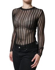 Dolce & Gabbana Black Stripe See Through Long Sleeves Top -   -  Dolce & Gabbana.