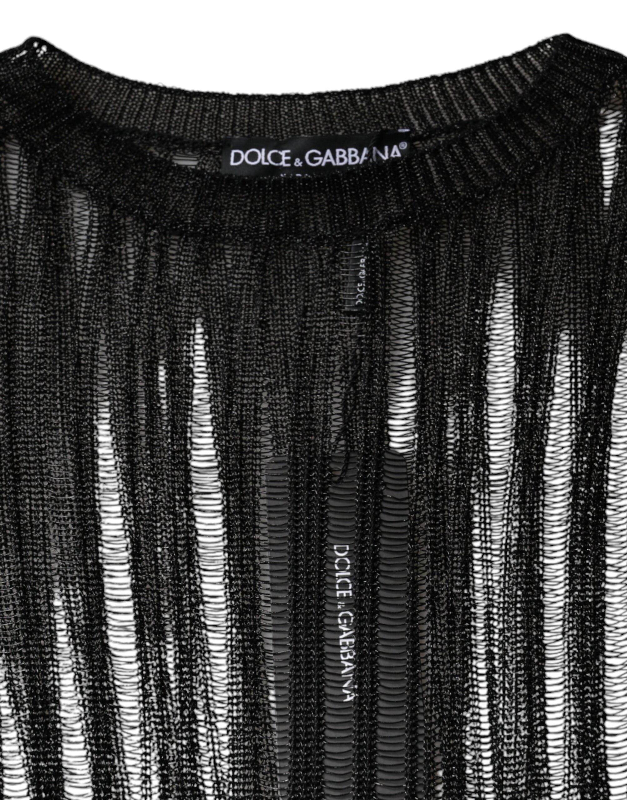 Dolce & Gabbana Black Stripe See Through Long Sleeves Top -   -  Dolce & Gabbana. Dolce & Gabbana Black Stripe See Through Long Sleeves Top -   -  Dolce & Gabbana.