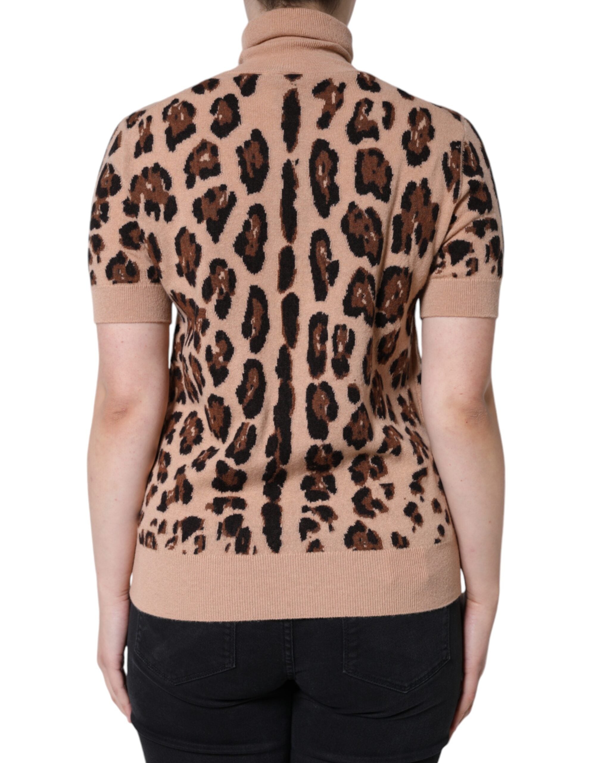 Dolce & Gabbana Beige Leopard Print Wool Turtleneck Top -   -  Dolce & Gabbana. Dolce & Gabbana Beige Leopard Print Wool Turtleneck Top -   -  Dolce & Gabbana.