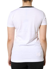 Dolce & Gabbana White Eleganza Print Cotton Short Sleeves T-shirt -   -  Dolce & Gabbana.