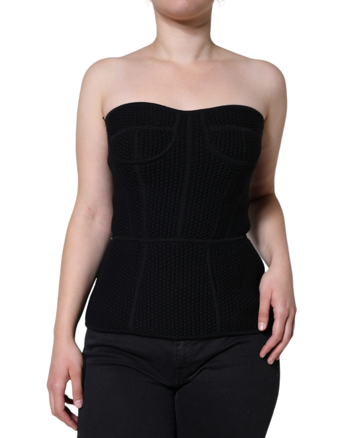 Dolce & Gabbana Black Bustier Sleeveless Corset Blouse Top -   -  Dolce & Gabbana.
