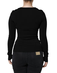 Dolce & Gabbana Black Long Sleeves Blouse Square Neck Top -   -  Dolce & Gabbana.