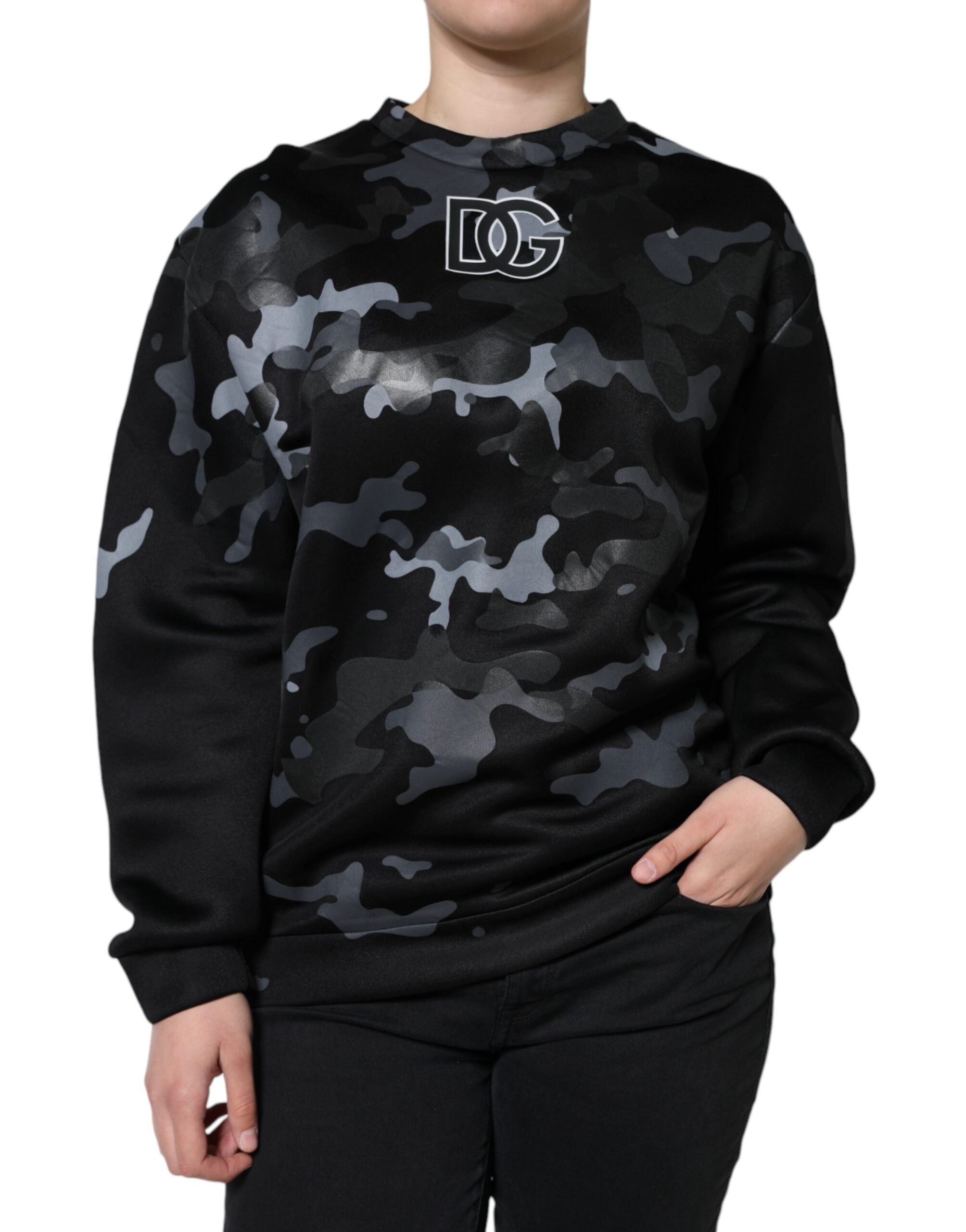 Dolce & Gabbana Black Camouflage Round Neck Sweatshirt Sweater -   -  Dolce & Gabbana. Dolce & Gabbana Black Camouflage Round Neck Sweatshirt Sweater -   -  Dolce & Gabbana.